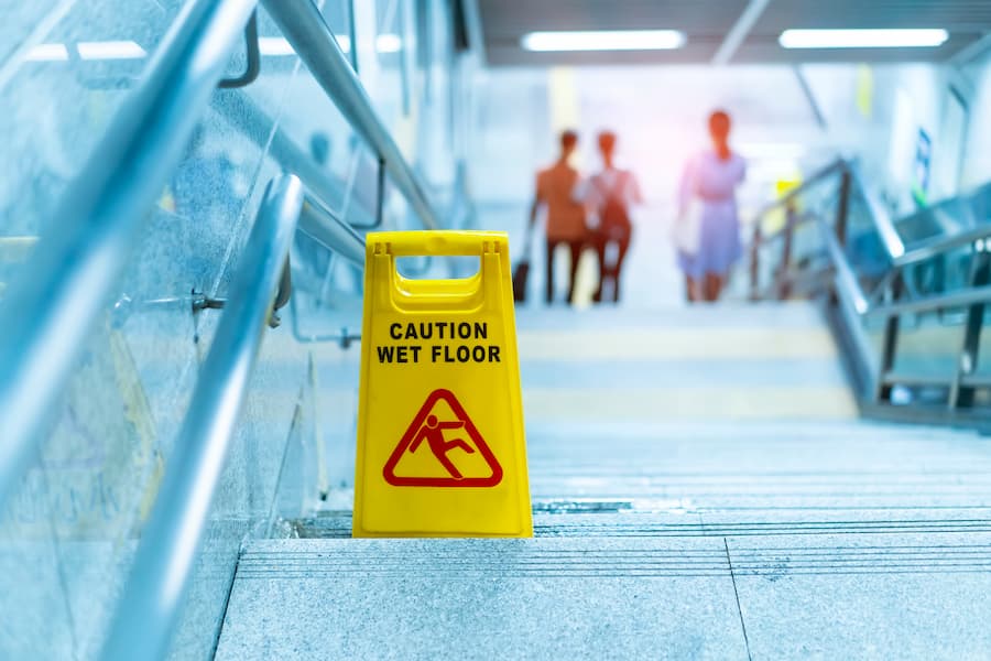 Slip and fall caution wet floor sign 