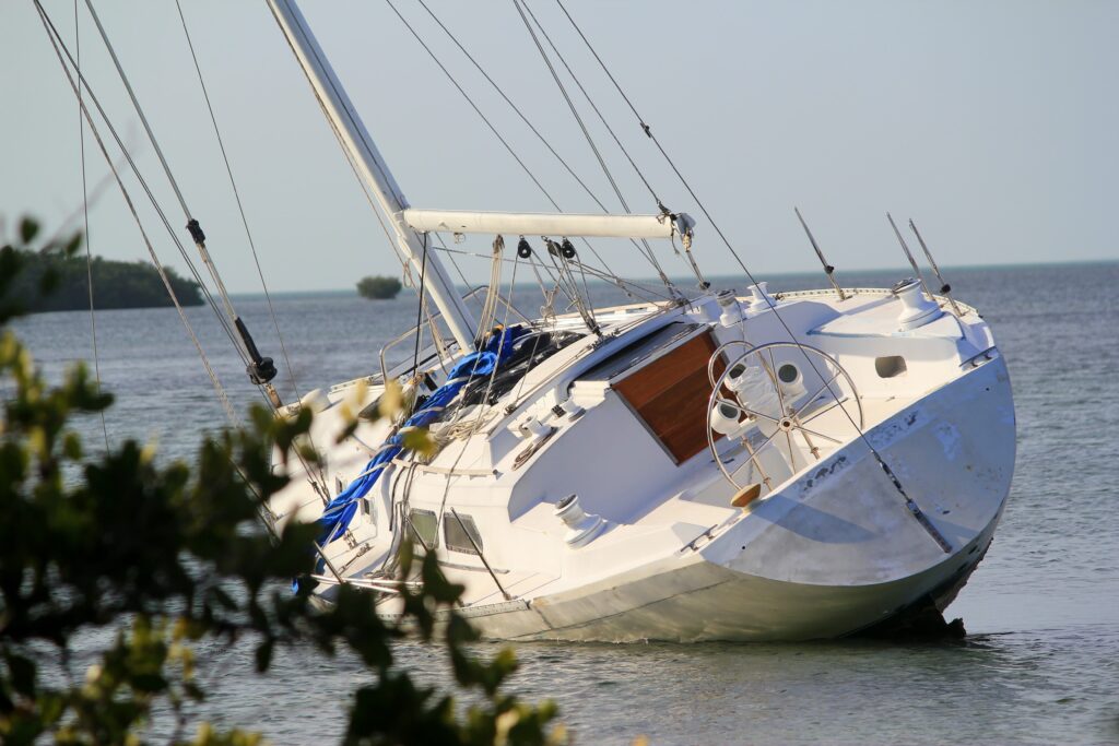 sinking sailboat