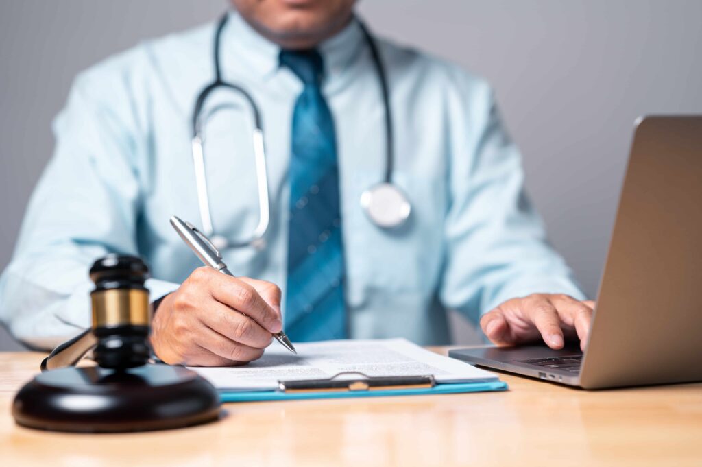 personal injury lawyer with gavel