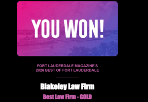 Blakeley Car Accident & Personal Injury Lawyers Wins Best Law Firm in Fort Lauderdale Magazine Best of 2026